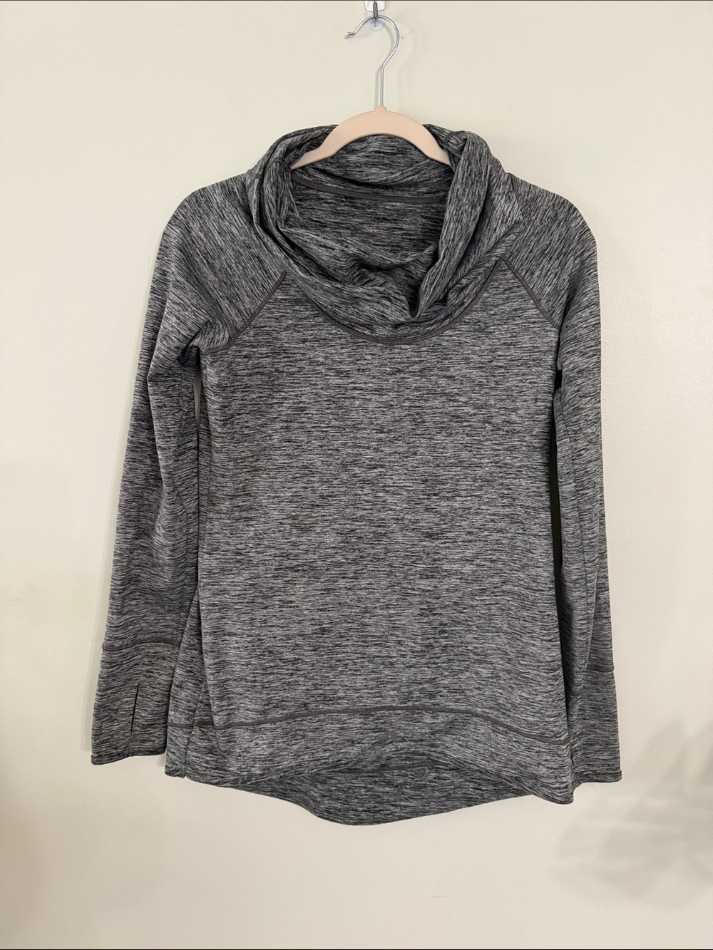 Reebok Gray Marled Athletic Cowl Neck Pullover
